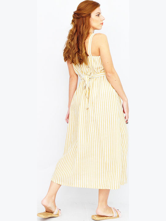 Sommer Maxi Hemdkleid Beige