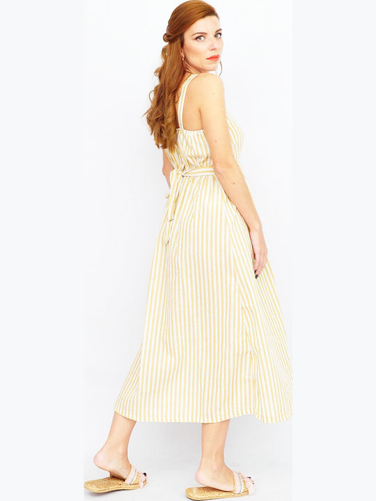Sommer Maxi Hemdkleid Beige