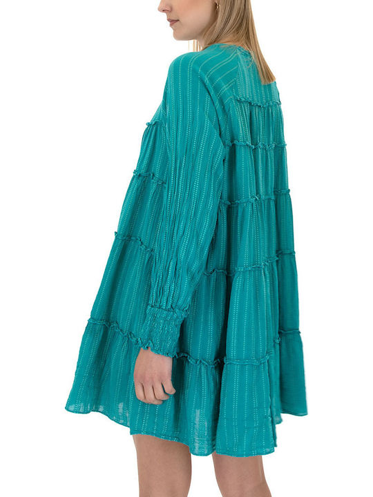 August Resortwear Langärmeliges Minikleid Damen August Grünes S23a5160-emerald August Resortwear Langärmeliges Minikleid Damen August Grünes S23a5160-emerald