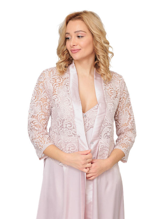 Seturi De Pijamale Pentru Femei Halat De Noapte Și Rochie 1876 Pudră