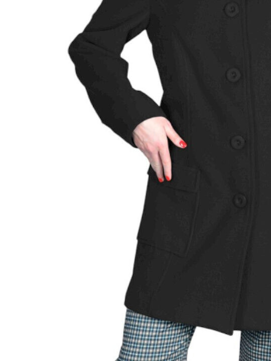 Plus Size Velvet Black Women's Coats with Large Sizes Puffer Jacket External Pockets