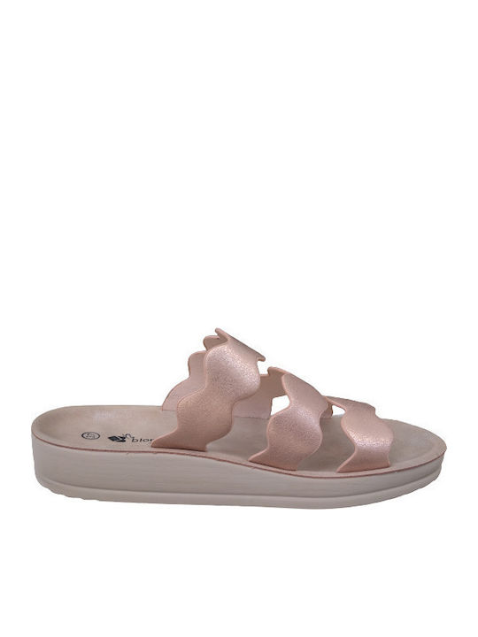 Blondie Anatomic Slippers Pink Gold Flexible Sole