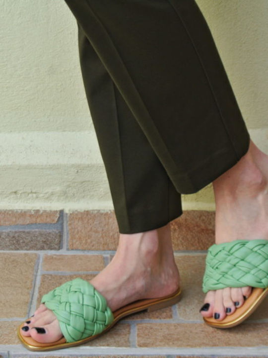 Blondie Anatomische Pantoffeln Mint Flexible Sohle Made in Greece