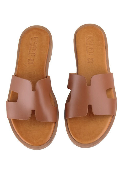 Camel Leather Handmade Flat Sandal Design