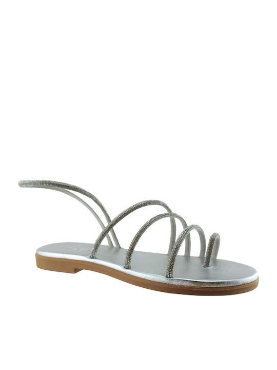 Milanos Sandale Casual Damă Flat de Piele 34 Argintii