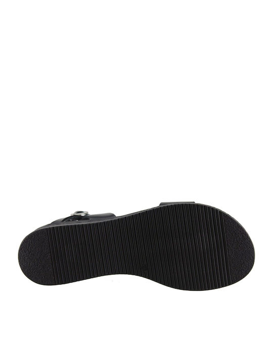 Milanos Γυναικεία Πέδιλα Flatforms Δέρμα 311 Μαύρο