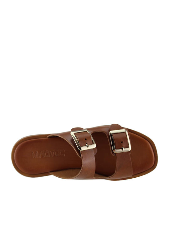 Milanos Flache Sandalen Für Damen Flatforms Leder 219 Tabak