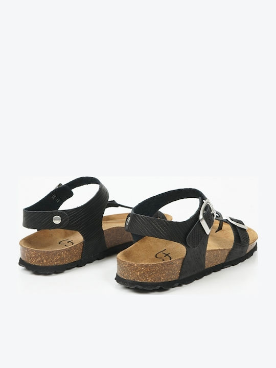 Women's Leather Sandals Black 19341