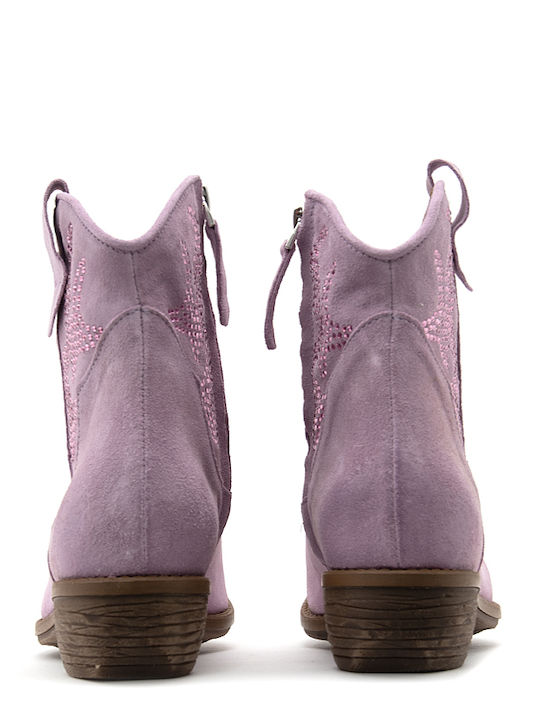 Divine Follie Suede Leather Ankle Boots Women Divine Follie Μωβ Dvn-gaia7-lilla-s