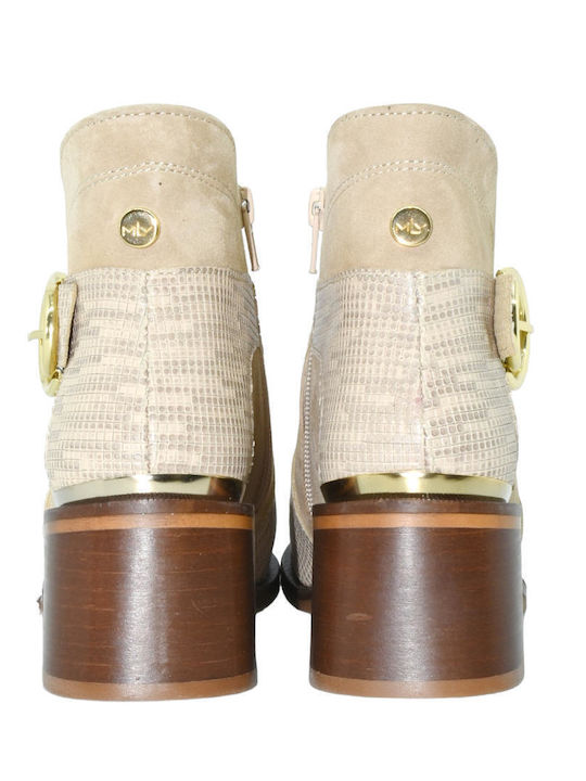 Leather Ankle Boots Mlv Tania12 Beige