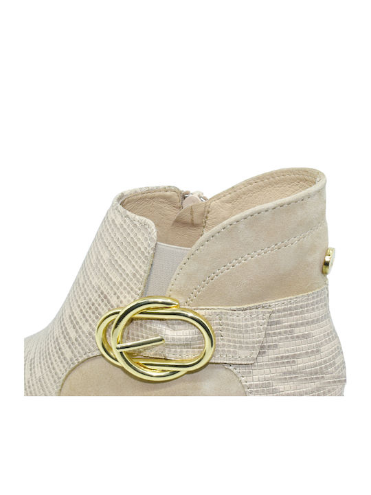 Leather Ankle Boots Mlv Tania12 Beige