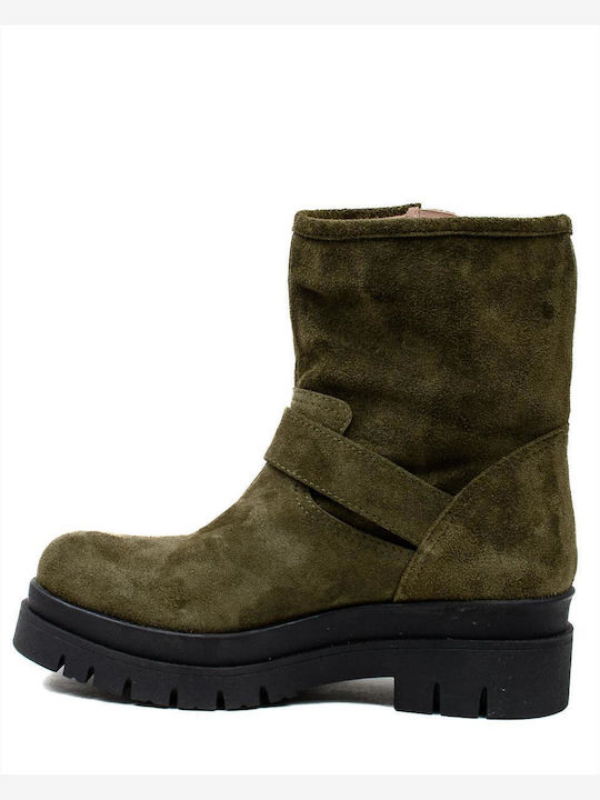 Дамски Кожени Ботуши Zakro Collection Sb-9-fw22-23 Каки
