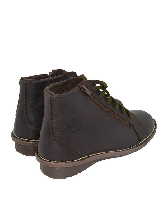 Leder Casuals Stiefeletten Atxa 21066 Burgundisch