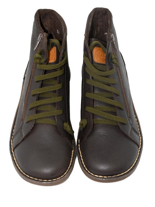 Leder Casuals Stiefeletten Atxa 21066 Burgundisch