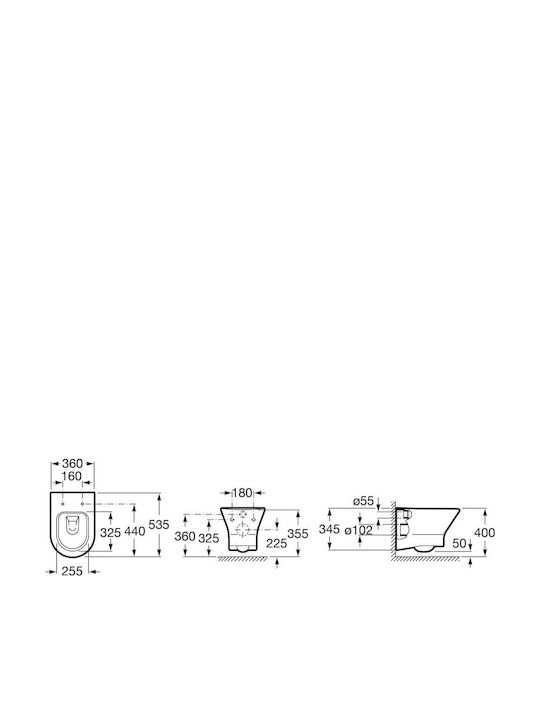 Roca Nexo Λεκάνη Κρεμαστή Rimless με Slim Κάλυμμα