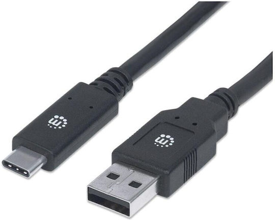 IC Intracom USB 3.1 Cable USB-C male - USB-A Μαύρο 2m 354974