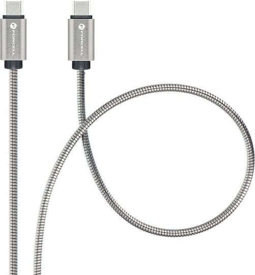 Forcell USB 2.0 Cable USB-C male - USB-C 100W Γκρι 1m FOCB-274466