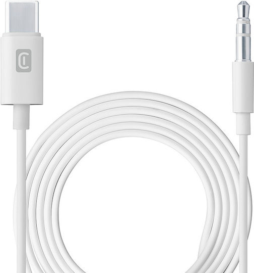 Cellular Line Regular USB 2.0 Cablu USB-C bărbătesc - 3,5 mm male Alb 1m (AUXMUSICABLETYPECW)