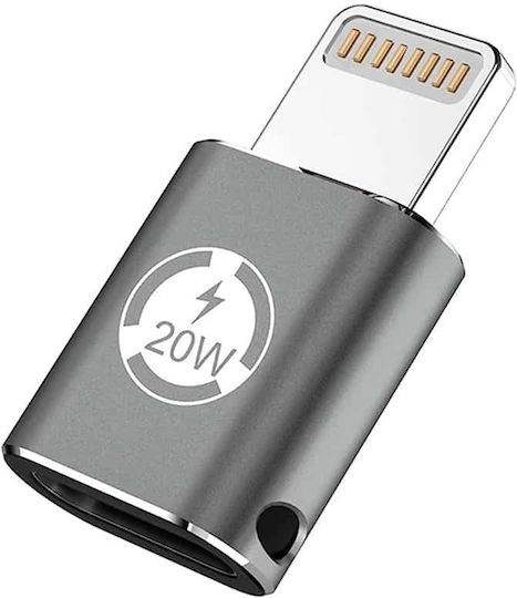 Techsuit Converter USB-C female to Lightning male Gray 1pcs