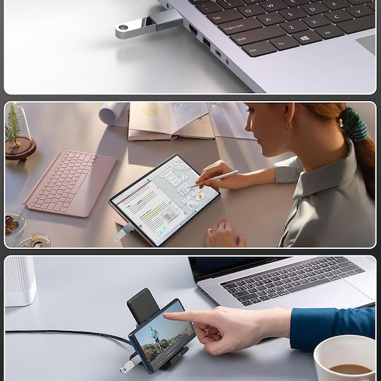 Techsuit Converter USB-C male to USB-A female Gray 1pcs