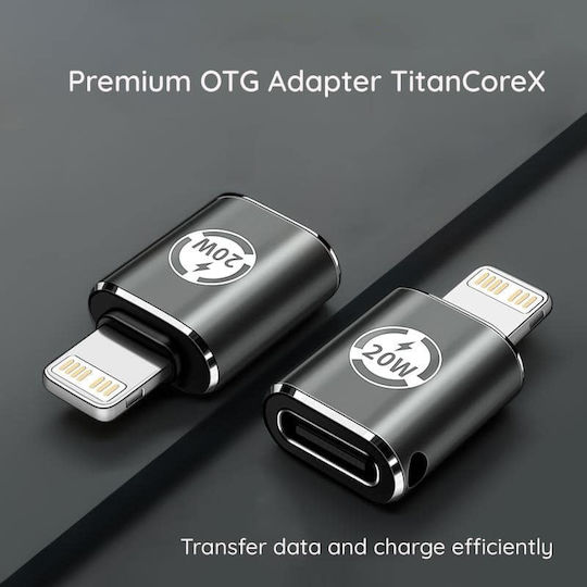 Techsuit Converter USB-C female to Lightning male Gray 1pcs
