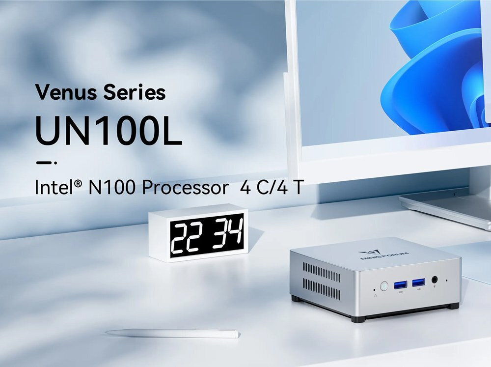 Minisforum UN100L Mini PC (N-Serie N100/16GB DDR5/512GB SSD/W11