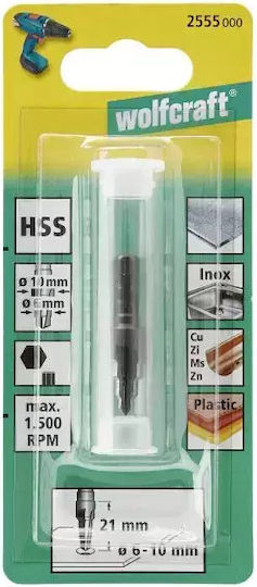 Wolfcraft Diamantbohrer HSS mit Zylindrischem Schaft für Metall 10mm