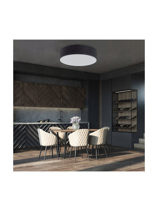 TK Lighting Πλαφονιέρα Οροφής Μαύρη με Ντουί E27