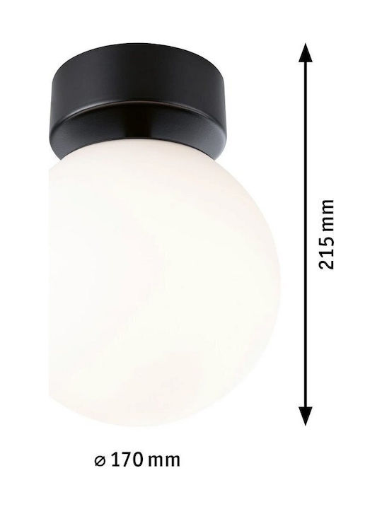 Paulmann Deckenleuchte Badezimmer Schwarz mit Integrierter LED