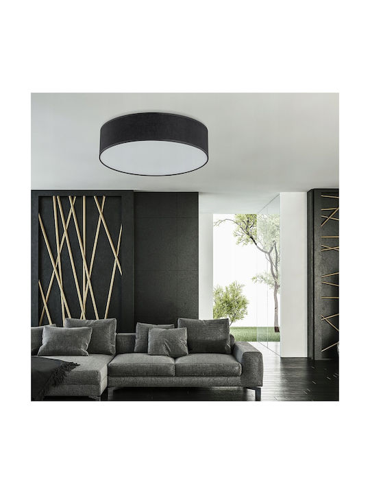 TK Lighting Πλαφονιέρα Οροφής Μαύρη με Ντουί E27
