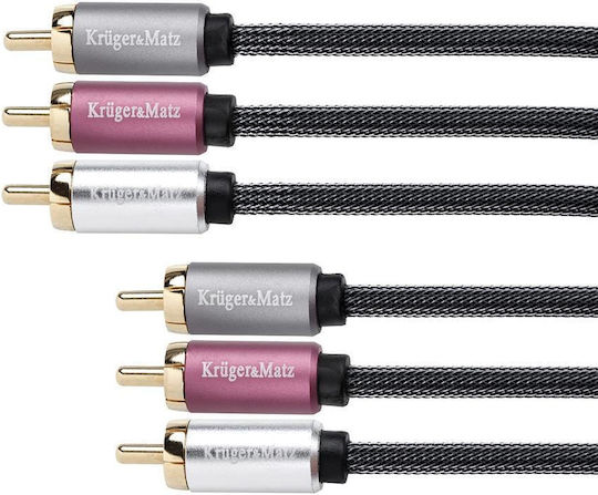 Kruger & Matz Cable 2x RCA male - RCA male 1.8m KM0307