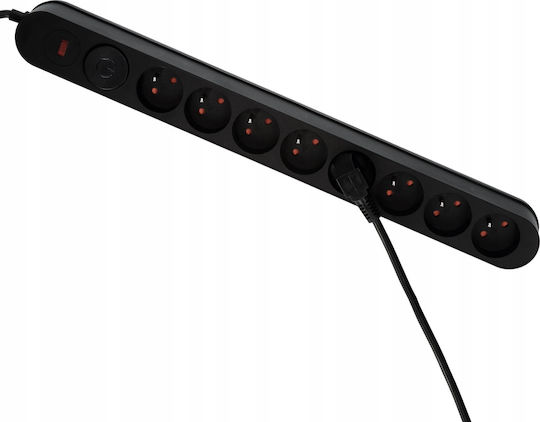 Plastrol Safety Power Strip 8 Sockets with Switch and 1.5m Cable