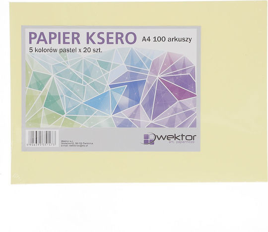 Wektor Vector A4/100k Pastel Colour Copy Printing Paper A4 100 sheets Multicolour