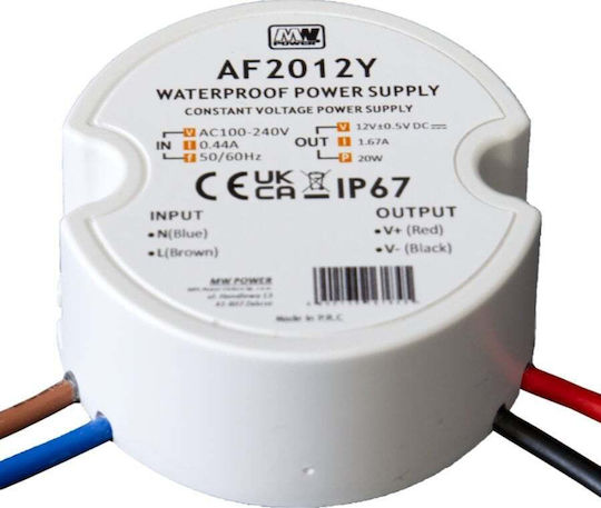 MW Power LED Захранване Водоустойчиво IP66 Мощност 19.97W с Изходно Напрежение 12V