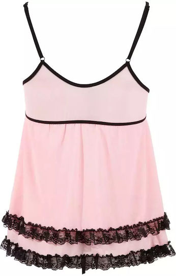 Cottelli Collection Σετ Sexy Νυχτικό με Δαντέλα Ροζ