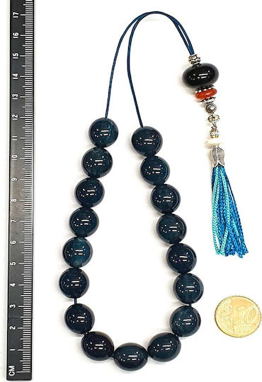 Roloi Komboloi Mastic Worry Beads Blue 31cm