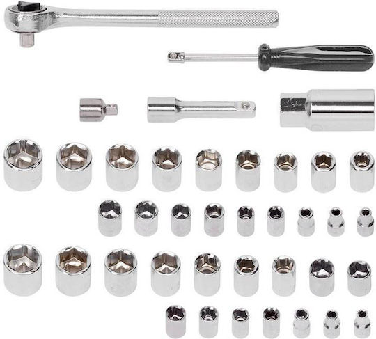 Kreator Ratschen- & Steckschlüssel-Sets 1\4" & 3\4" 39Stück