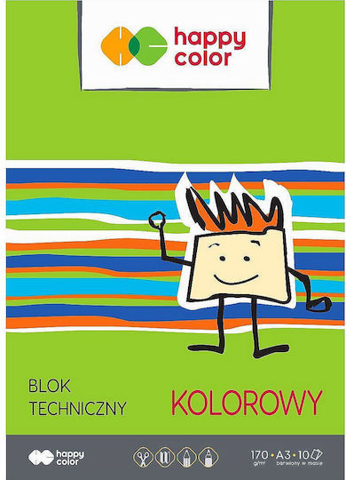 Happy Color Χαρτί Εκτύπωσης A3 170gr/m² 10 φύλλα Πολύχρωμο