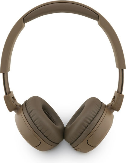 Guess Metal Logo Script Wireless / Wired On Ear Headphones with 30 hours of Operation Brown