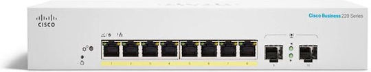 Cisco CBS220-8P-E-2G-EU Managed L2 PoE+ Switch με 8 Θύρες Ethernet και 2 SFP Θύρες