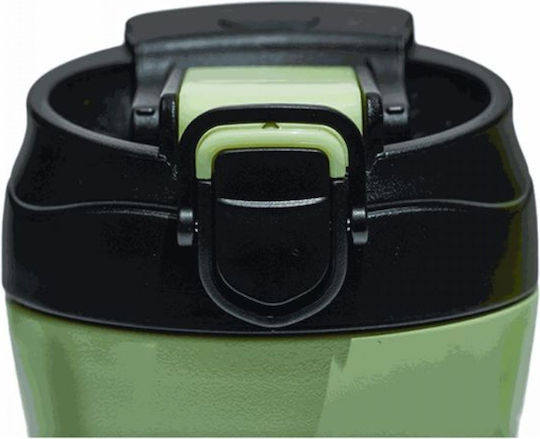 Muitomas Bottle Thermos Plastic / Stainless Steel 350ml Green with Straw