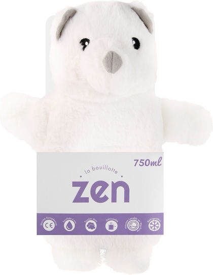 Zen Плюшена Топлинна Мечка 750ml Свалящ се Калъф Бяла