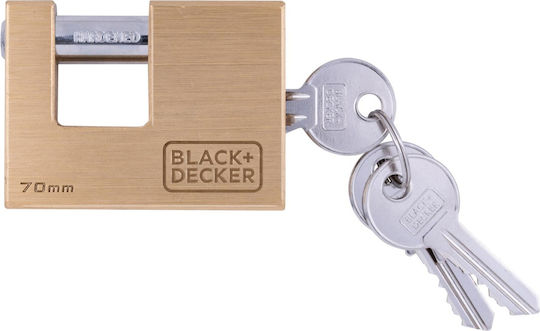 Black & Decker Месингово Лукето Моноблок с ключ 70мм Черен 1бр