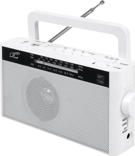 LTC Audio LXLTC2028B Portable Radio Rechargeable with Bluetooth and USB White