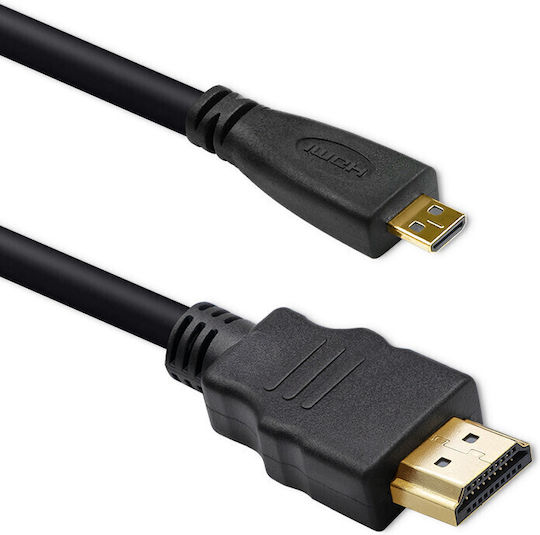Qoltec HDMI 1.4 High Speed 1080p 120Hz Cable HDMI Male - Micro HDMI Male 3m Black