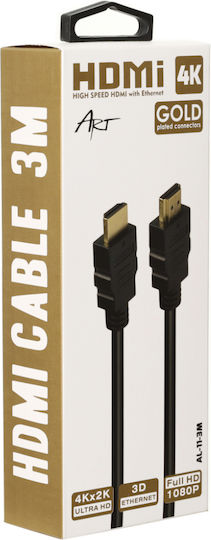 Art HDMI 1.4 Hochgeschwindigkeits Kabel 1080p 120Hz HDMI-Stecker - HDMI-Stecker 1.4m Schwarz