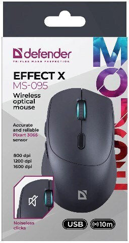 Defender Effect X MM-935 Ασύρματο Ποντίκι Μαύρο