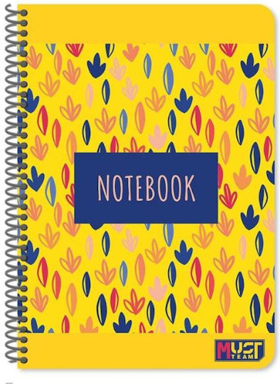Must Team Spiral Notebooks Ruled A4 60 Sheets 2 Subjects Vibes 8pcs