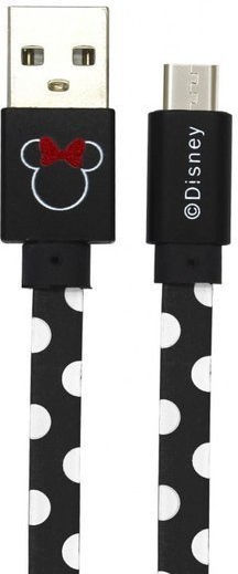 Disney Minnie Spirale USB 2.0 auf Micro-USB-Kabel Schwarz 1m (DUSMIN029) 1Stück