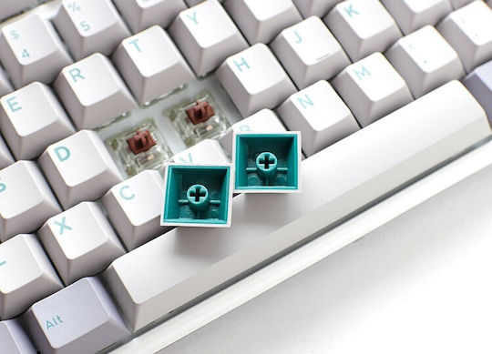Ducky One 3 Mist Gaming Mechanical Keyboard with Cherry MX Brown switches and RGB lighting (US English) White